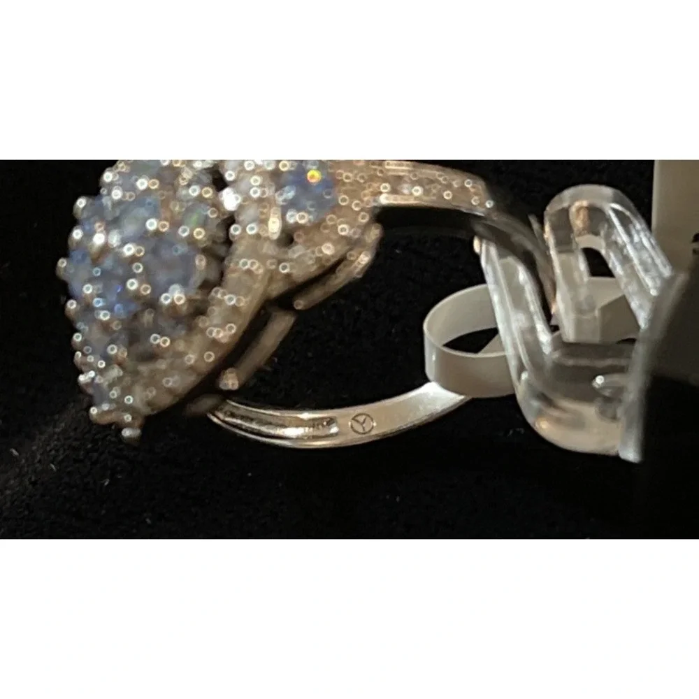 JTV Bella Luce 9.25 Sterling Silver Neon Apatite‎ CZ Ring Sz 6